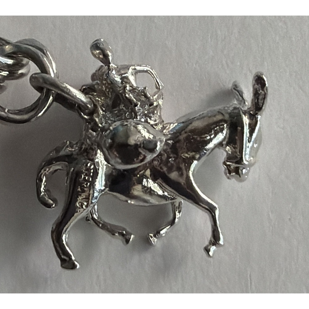 925 Sterling Silver Antique Art Deco Nomad Donkey Rider Charm Pendant